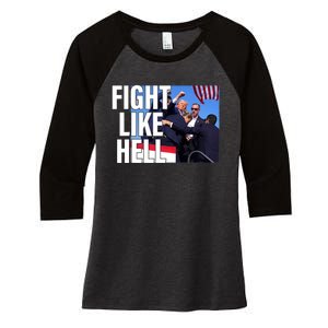 Fight Like Hell Trump 2024 Women's Tri-Blend 3/4-Sleeve Raglan Shirt