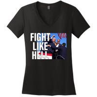 Fight Like Hell Trump 2024 Women's V-Neck T-Shirt