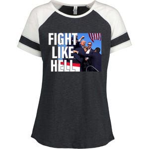 Fight Like Hell Trump 2024 Enza Ladies Jersey Colorblock Tee