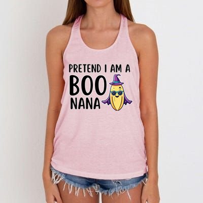 Funny Lazy Halloween Costume Boo Pretend I Am A Banana Gift Women's Knotted Racerback Tank