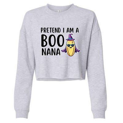 Funny Lazy Halloween Costume Boo Pretend I Am A Banana Gift Cropped Pullover Crew