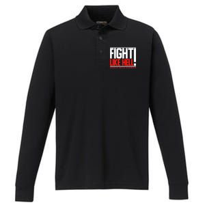 Fight Like Hell Louder With Crowder Performance Long Sleeve Polo