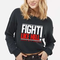 Fight Like Hell Louder With Crowder Cropped Pullover Crew