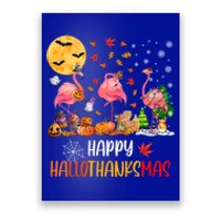 Flamingo Lover Happy Hallothanksmas Meaningful Gift Poster