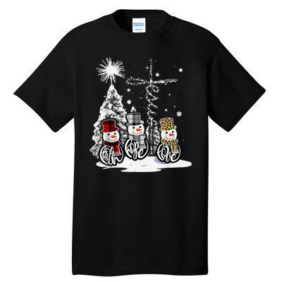 Faith Love Hope Cross Winter Snowman Tall T-Shirt