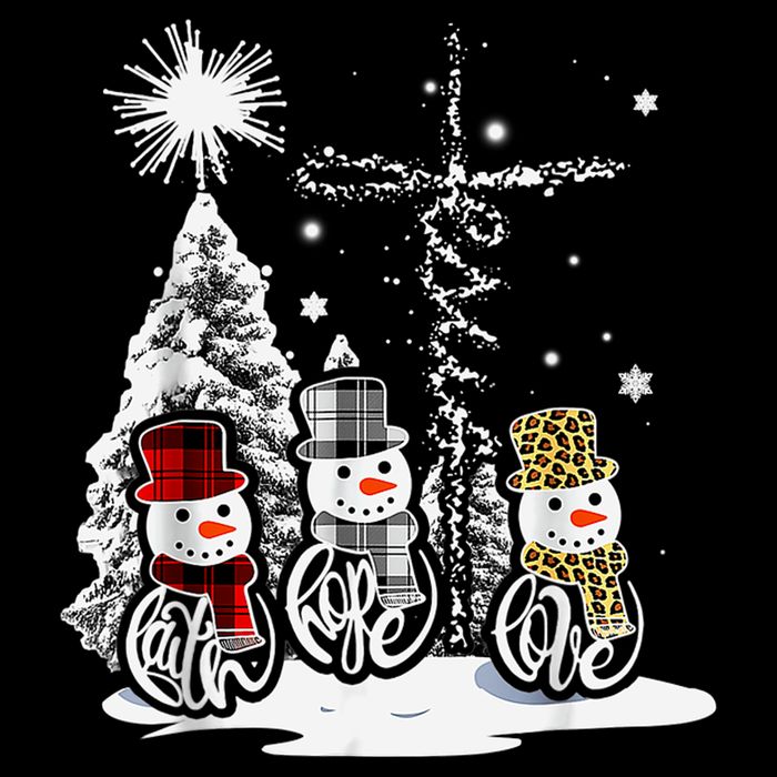 Faith Love Hope Cross Winter Snowman Tall T-Shirt