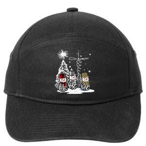 Faith Love Hope Cross Winter Snowman 7-Panel Snapback Hat