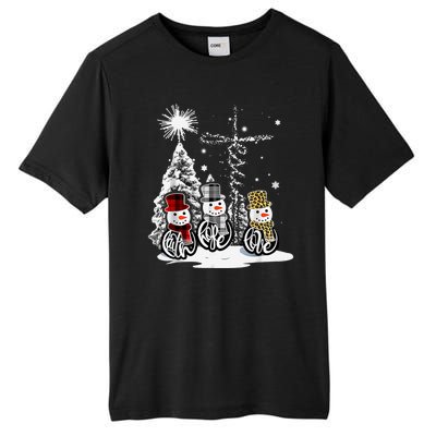 Faith Love Hope Cross Winter Snowman Tall Fusion ChromaSoft Performance T-Shirt