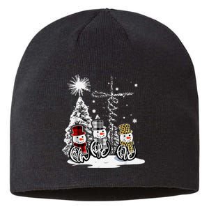 Faith Love Hope Cross Winter Snowman Sustainable Beanie