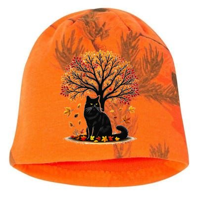 Fall Leaves Hello Autumn Cat Tree Thanksgiving Kati - Camo Knit Beanie