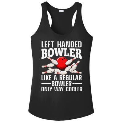 Funny Left Handed Bowler Design For Women Bowling Lovers Ladies PosiCharge Competitor Racerback Tank