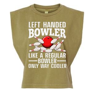 Funny Left Handed Bowler Design For Women Bowling Lovers Garment-Dyed Women's Muscle Tee