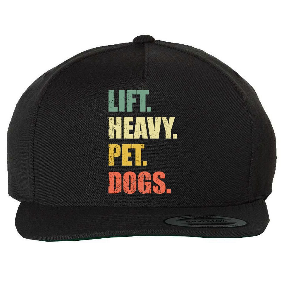 Funny Lift Heavy Pet Dogs Gym Fitness Weight Lifting Wool Snapback Cap