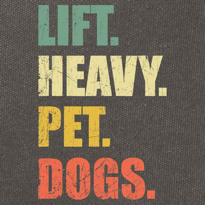 Funny Lift Heavy Pet Dogs Gym Fitness Weight Lifting Cotton Canvas Backpack