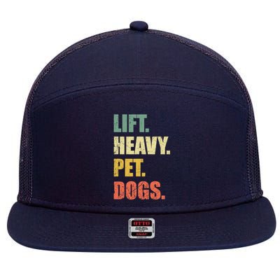 Funny Lift Heavy Pet Dogs Gym Fitness Weight Lifting 7 Panel Mesh Trucker Snapback Hat