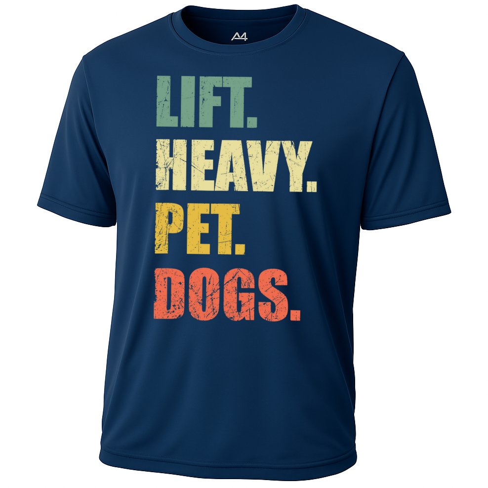 Funny Lift Heavy Pet Dogs Gym Fitness Weight Lifting Cooling Performance Crew T-Shirt