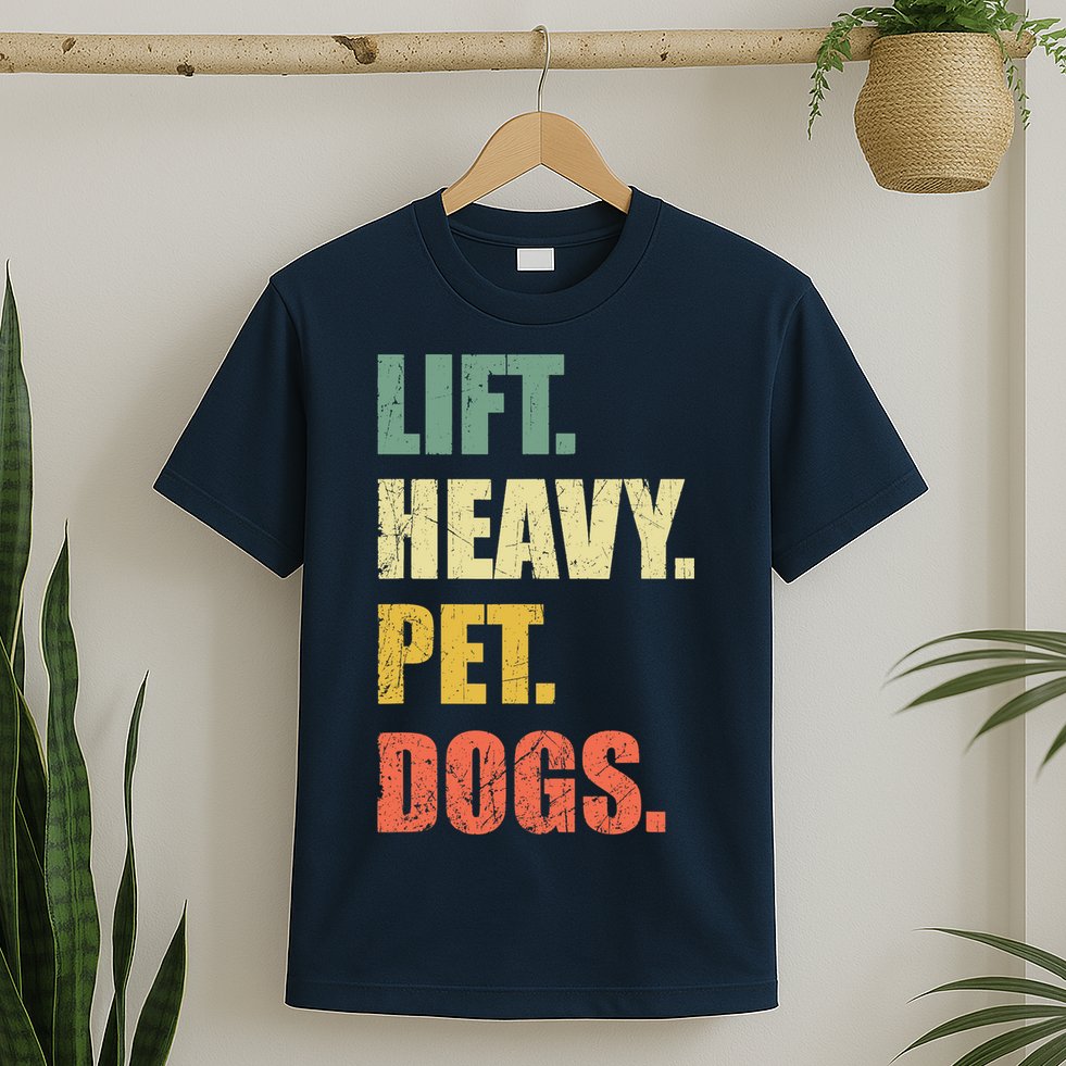 Funny Lift Heavy Pet Dogs Gym Fitness Weight Lifting T-Shirt