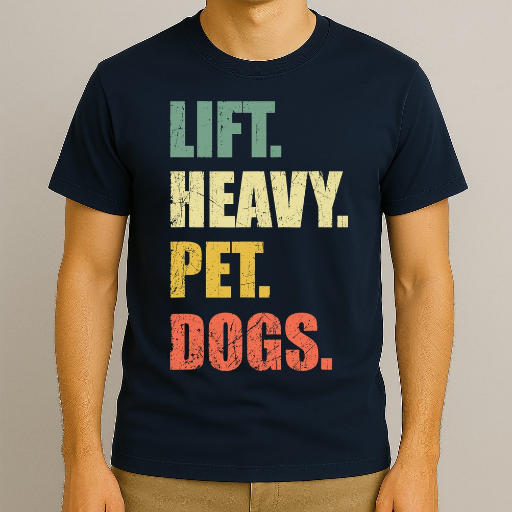 Funny Lift Heavy Pet Dogs Gym Fitness Weight Lifting T-Shirt