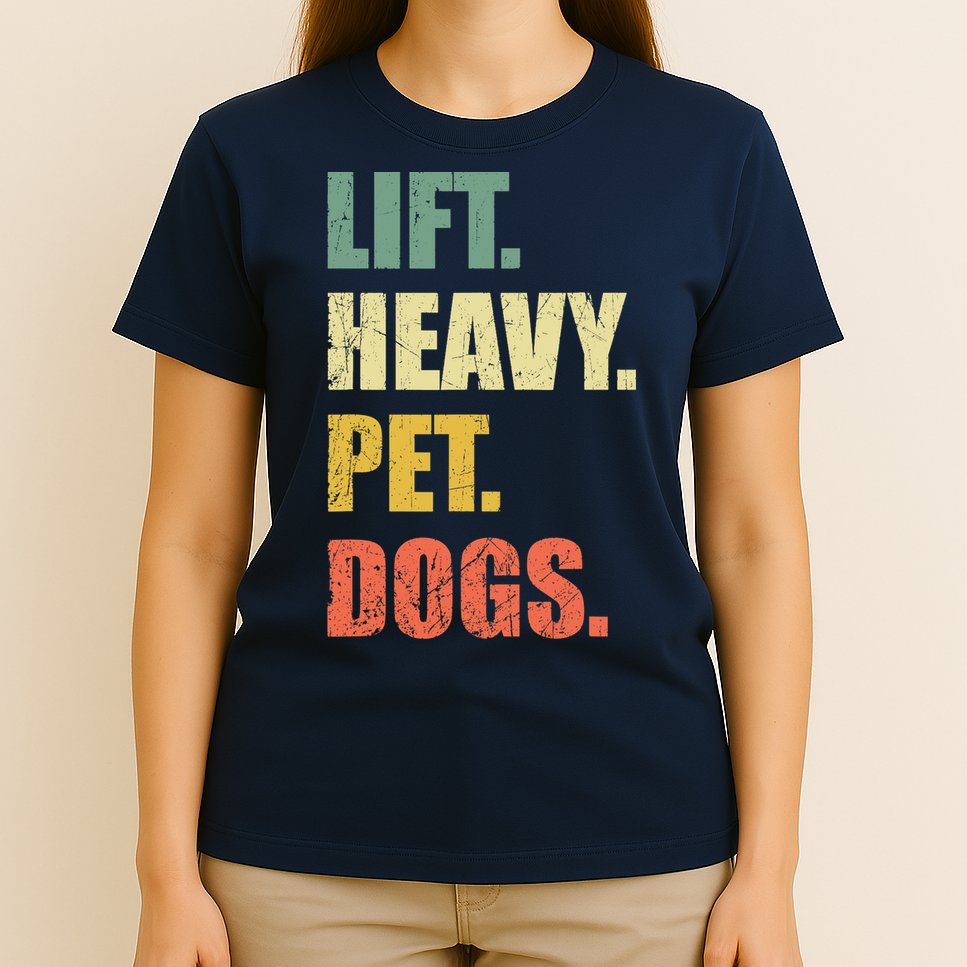Funny Lift Heavy Pet Dogs Gym Fitness Weight Lifting T-Shirt