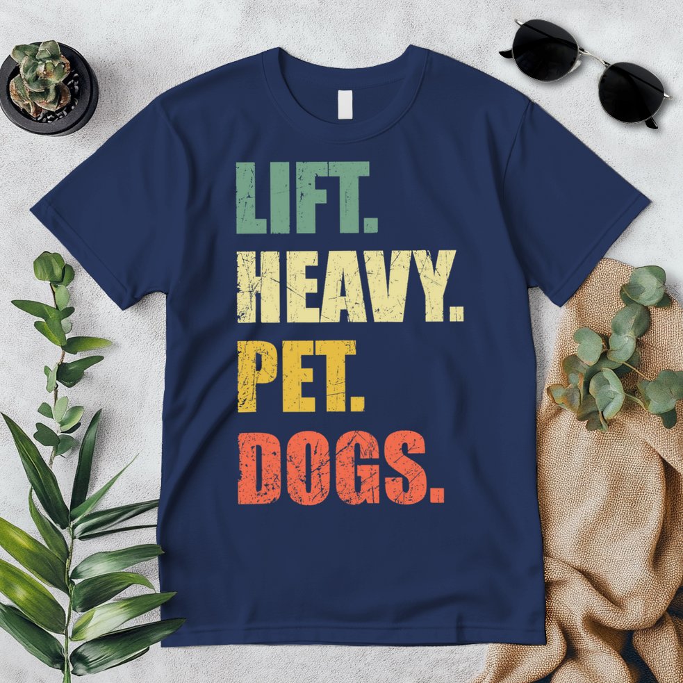 Funny Lift Heavy Pet Dogs Gym Fitness Weight Lifting Premium T-Shirt