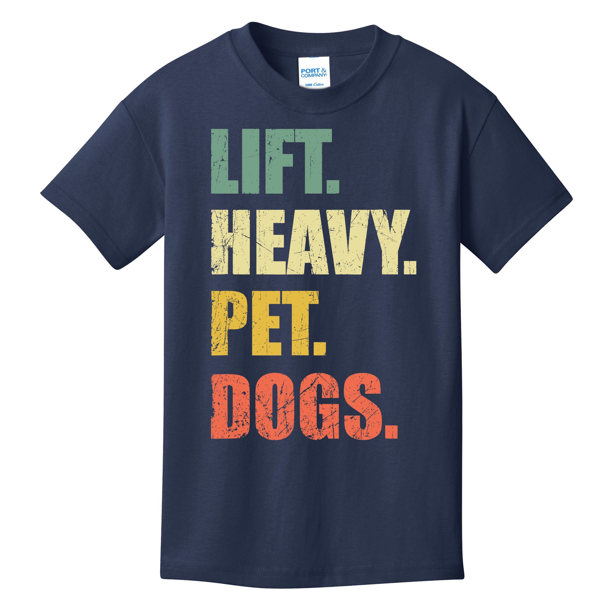 Funny Lift Heavy Pet Dogs Gym Fitness Weight Lifting Kids T-Shirt