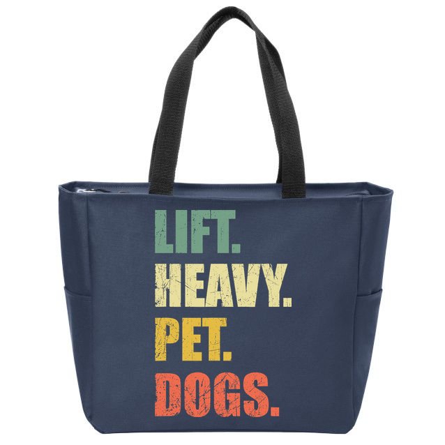 Funny Lift Heavy Pet Dogs Gym Fitness Weight Lifting Zip Tote Bag