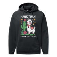 Funny Llama Hawk Tush Spit On That Thing Presidential Parody Performance Fleece Hoodie