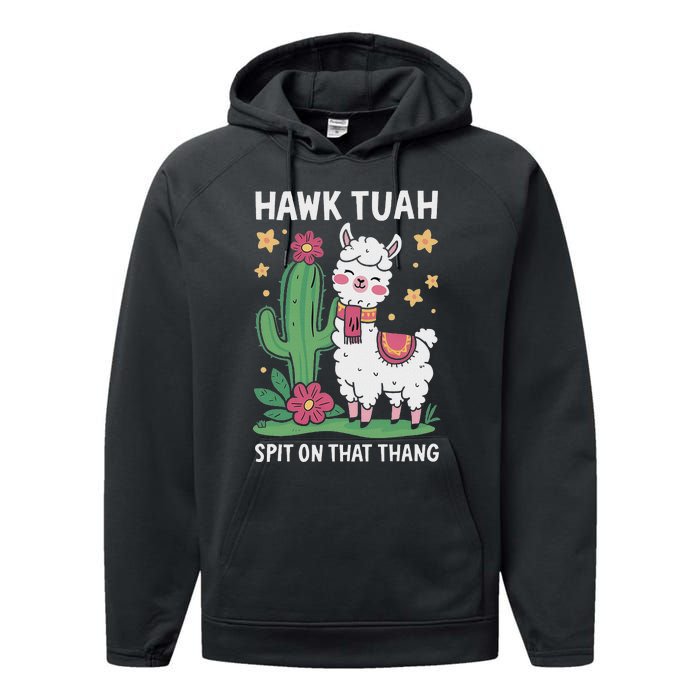 Funny Llama Hawk Tush Spit On That Thing Presidential Parody Performance Fleece Hoodie