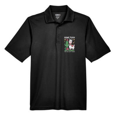 Funny Llama Hawk Tush Spit On That Thing Presidential Parody Men's Origin Performance Pique Polo