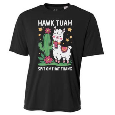 Funny Llama Hawk Tush Spit On That Thing Presidential Parody Cooling Performance Crew T-Shirt