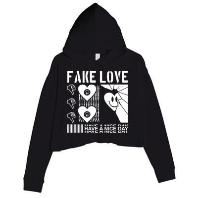 Fake Love Have A Nice Day Contemporary Crop Fleece Hoodie