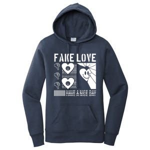 Fake Love Have A Nice Day Contemporary Women's Pullover Hoodie