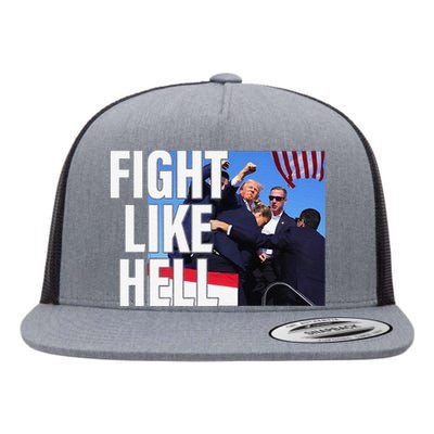 Fight Like Hell Trump 2024 Flat Bill Trucker Hat