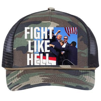 Fight Like Hell Trump 2024 Retro Rope Trucker Hat Cap