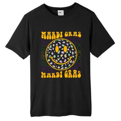 Funny Leopard Hippie Face Groovy Mardi Gras Tall Fusion ChromaSoft Performance T-Shirt