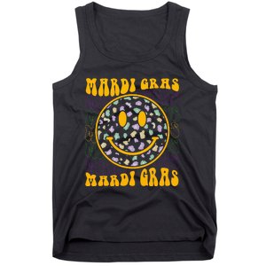 Funny Leopard Hippie Face Groovy Mardi Gras Tank Top