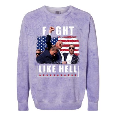 Fight Like Hell Trump Fight American Trump Stronger 2024 Colorblast Crewneck Sweatshirt