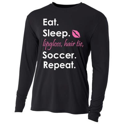 Funny Lipgloss, Hair Tie, Eat, Sleep and Soccer Cooling Performance Long Sleeve Crew