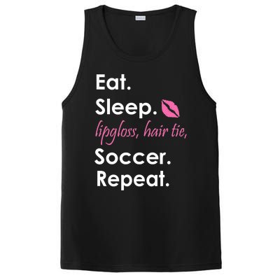 Funny Lipgloss, Hair Tie, Eat, Sleep and Soccer PosiCharge Competitor Tank