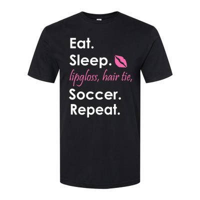 Funny Lipgloss, Hair Tie, Eat, Sleep and Soccer Softstyle CVC T-Shirt