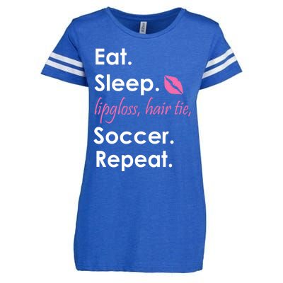 Funny Lipgloss, Hair Tie, Eat, Sleep and Soccer Enza Ladies Jersey Football T-Shirt