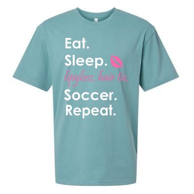 Funny Lipgloss, Hair Tie, Eat, Sleep and Soccer Sueded Cloud Jersey T-Shirt