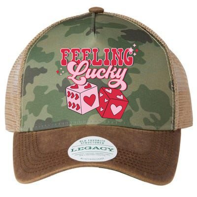 Feeling Lucky Hearts Dice Graphic Legacy Tie Dye Trucker Hat