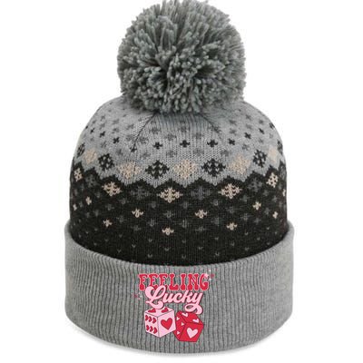 Feeling Lucky Hearts Dice Graphic The Baniff Cuffed Pom Beanie