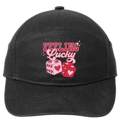 Feeling Lucky Hearts Dice Graphic 7-Panel Snapback Hat