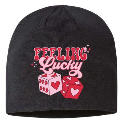 Feeling Lucky Hearts Dice Graphic Sustainable Beanie