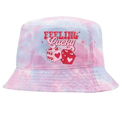 Feeling Lucky Hearts Dice Graphic Tie-Dyed Bucket Hat