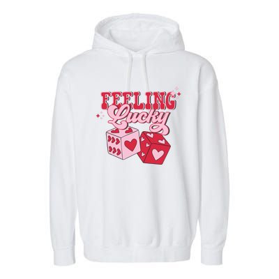 Feeling Lucky Hearts Dice Graphic Garment-Dyed Fleece Hoodie