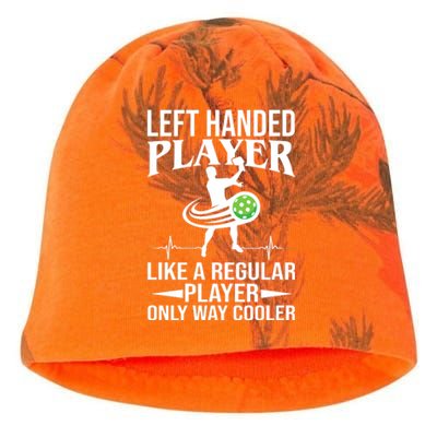 Funny Left Handed Player Like A Regular Player Only Cooler Pickle Paddle Ball Kati - Camo Knit Beanie