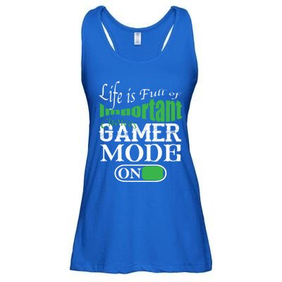 Funny Life Is Full Of Important Choices Gamer Mode On Gift Cool Gift Ladies Essential Flowy Tank